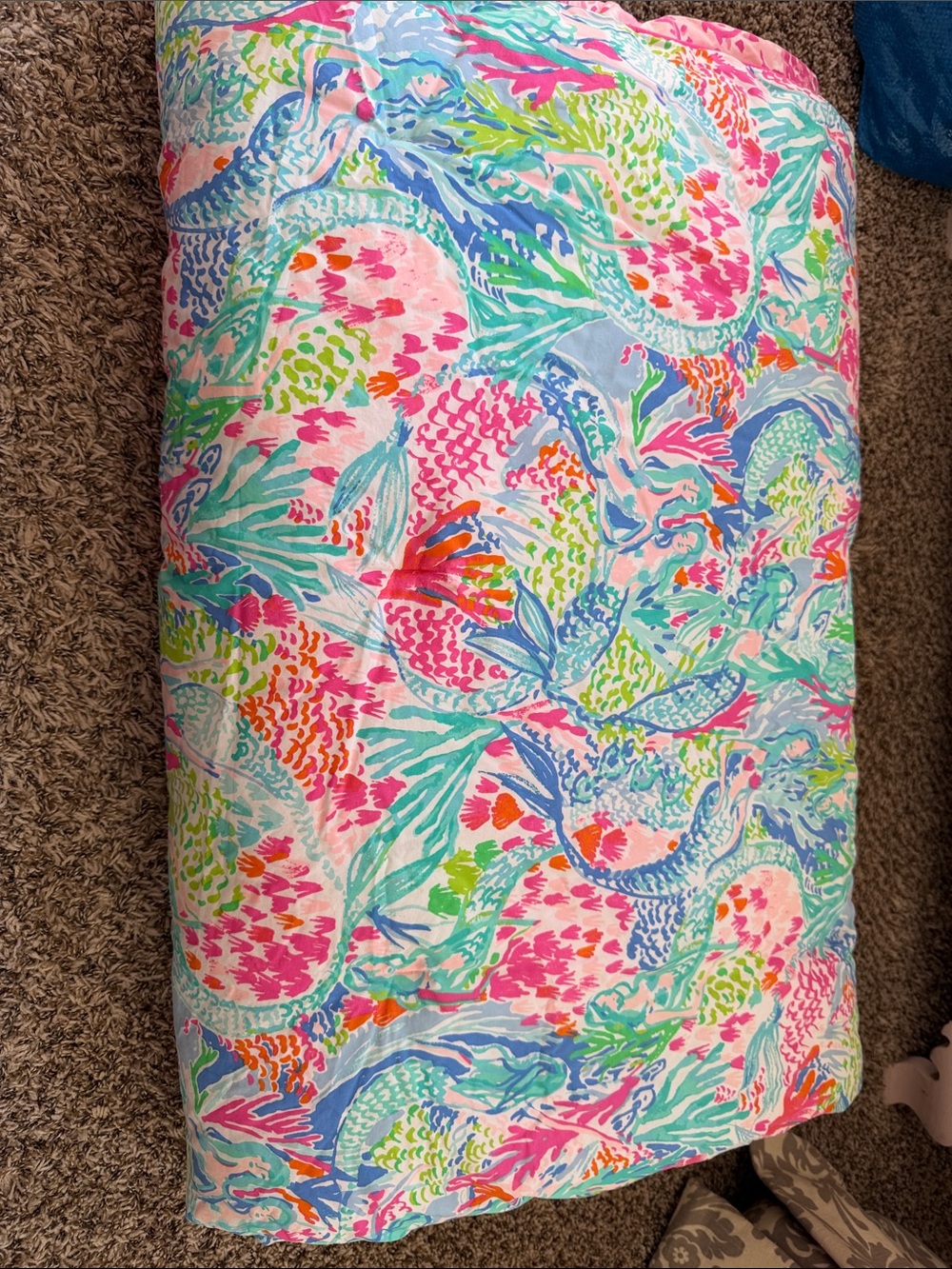 Lilly Pulitzer Multicolor Tropical Print Comforter - Pink, Blue, Green, Orange